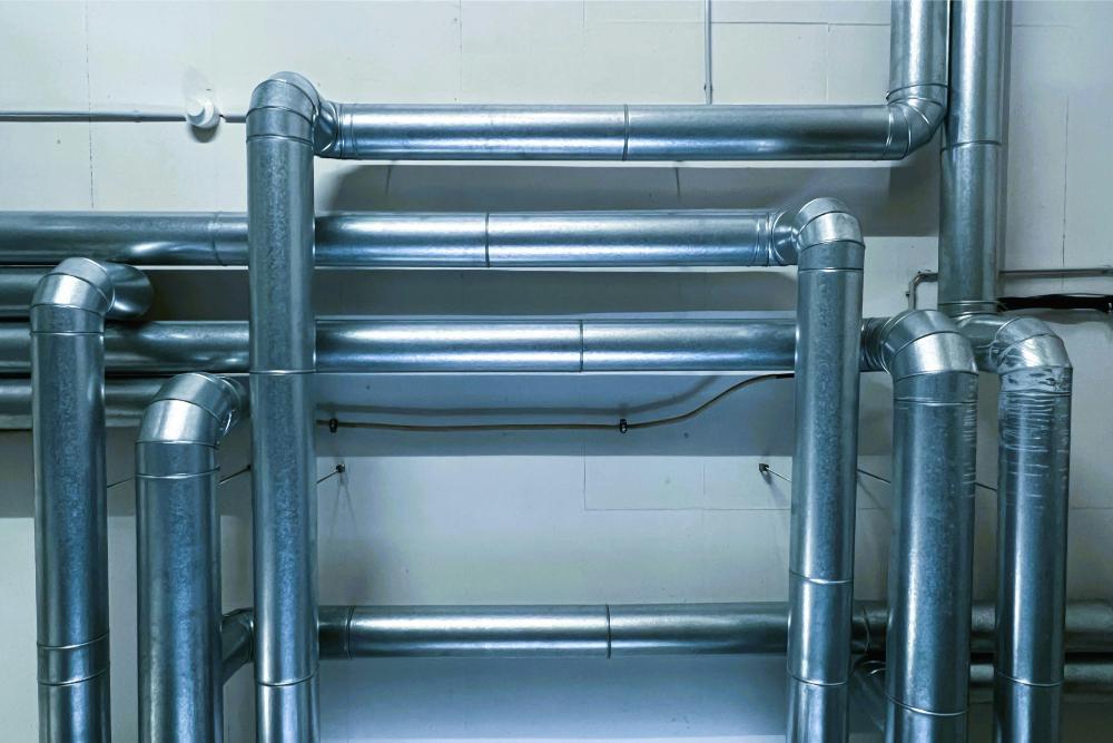 Stainless steel pipes connected